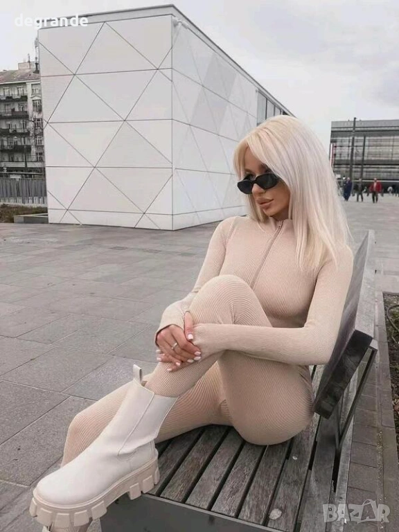 Спортен Дамски Гащеризон с Ефектен Ръкав , снимка 1