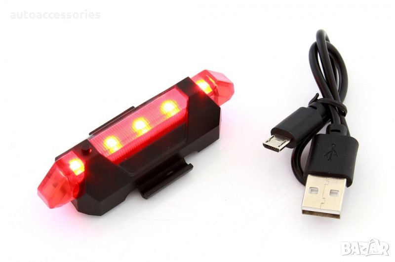 Велосипедна стоп светлина 5 LED USB ZD41A, #1000052410, снимка 1