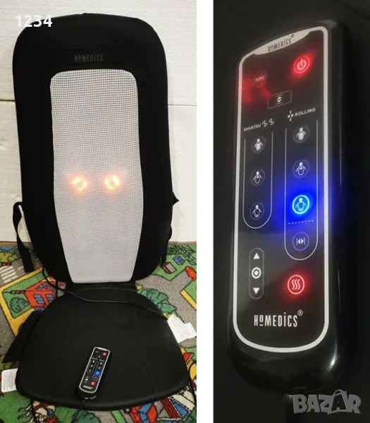 Масажор HoMedics SBM-415 масажираща седалка за ролков и Шиацу масаж с подгрев, снимка 1