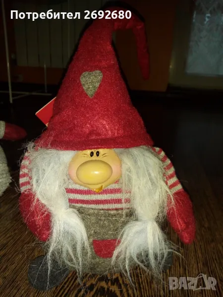 Нови с етикет коледни гноми 32см.(цената е на бр.), снимка 1