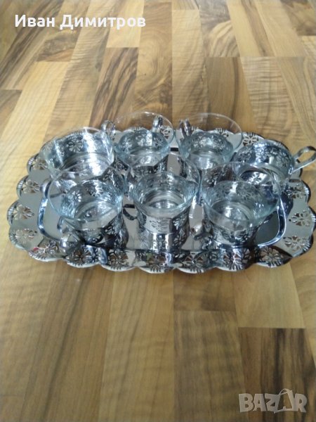 Старинен руски сервиз за чай Rz 8710-MET/Antique Russian tea set Rz 8710-MET, снимка 1