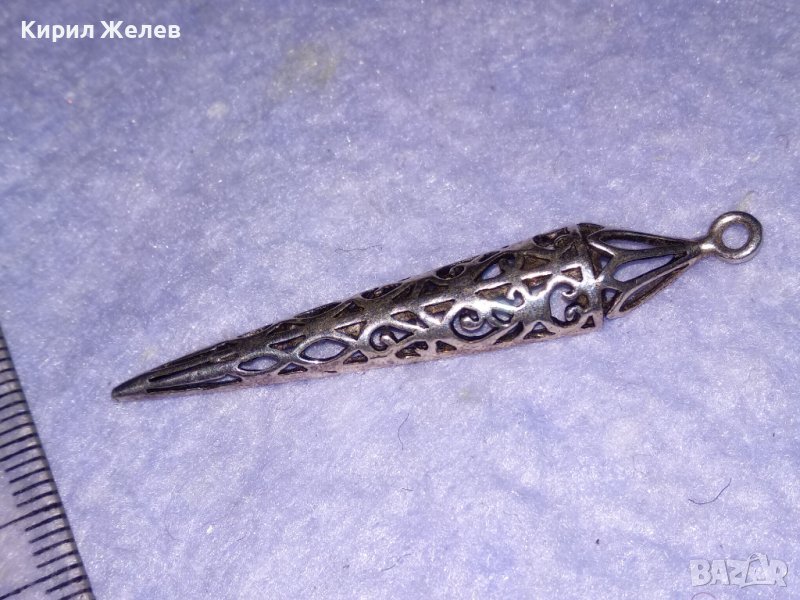 СТАРА АЖУРНА СРЕБЪРНА или ПОСРЕБРЕНА СТИЛНА АРТ ВИСУЛКА МЕДАЛЬОН 22257, снимка 1