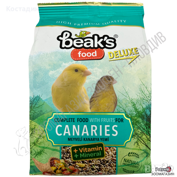Пълноценна храна за Канарчета - с Плодове - 400гр. - Deluxe Canaries - Beaks, снимка 1