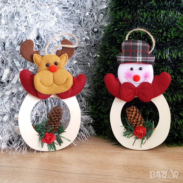 Коледна украса за окачване Еленче или Снежен човек, снимка 1