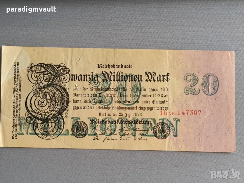 Райх банкнота - Германия - 20 000 000 марки | 1923г., снимка 1