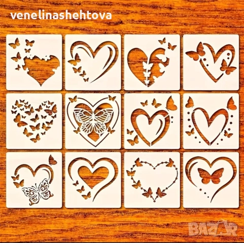 Различни модели сърца сърце с пеперуди шаблон стенсил декорация торта скрапбукинг 