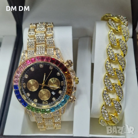 Rainbow Crystal Watch Set 🌈часовник + гривна с кристали