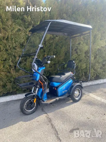 ДВУМЕСТНА ЕЛЕКТРИЧЕСКА ТРИКОЛКА PUDDING 600W  С ПОКРИВ, снимка 1