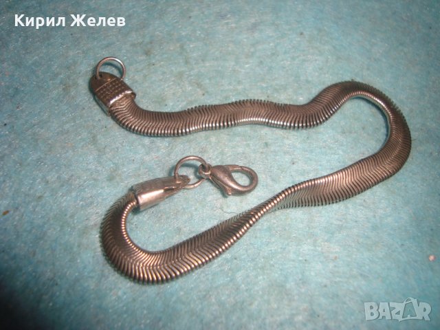 СРЕБРИСТА ЛЕНТОВИДНА РЕТРО ВИНТИДЖ АРТ ДЕКО ГРИВНА ПОДОДЯЩА и за КЮСТЕК 26057, снимка 5 - Гривни - 35038620