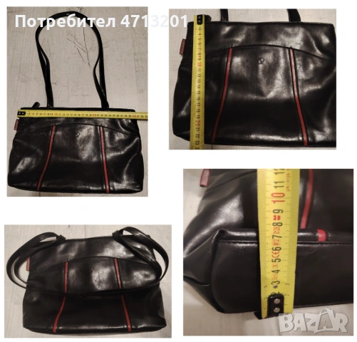 Черна чанта Dennis Parrot, снимка 5 - Чанти - 53180094