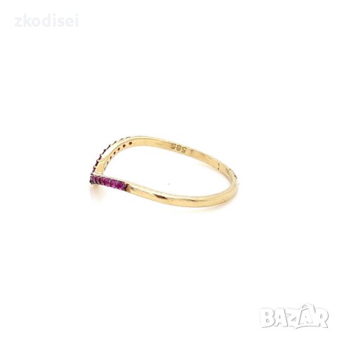 Златен дамски пръстен 0,88гр. размер:56 14кр. проба:585 модел:21886-5, снимка 3 - Пръстени - 44086353