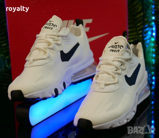 Мъжки маратонки NIKE AIR MAX 270 REACT Цвят-Бяло, снимка 4 - Маратонки - 51643091