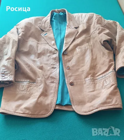 Дълъг дамски кожух от агнешка кожа с качулка и дамско кожено яке от естествена кожа, снимка 5 - Палта, манта - 20060186