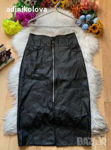 Миди кожена пола, снимка 1