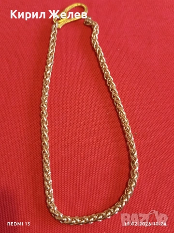 Красив ланец плетка тип ЖИТЕН КЛАС медицинска стомана позлатен много красив 51904