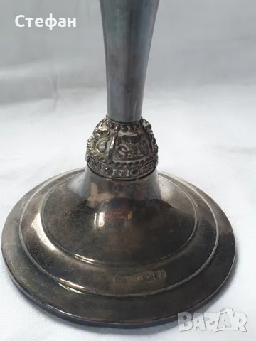 Сребърен свещник, снимка 5 - Антикварни и старинни предмети - 48957967
