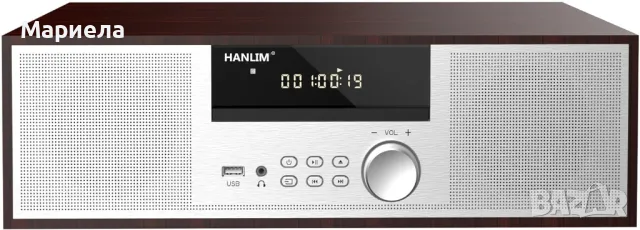 Ретро микро HiFi система CD плейър 40 W CD стерео мини компонент, FM/Bluetooth /USB с дистанционно, снимка 5 - Аудиосистеми - 48318433