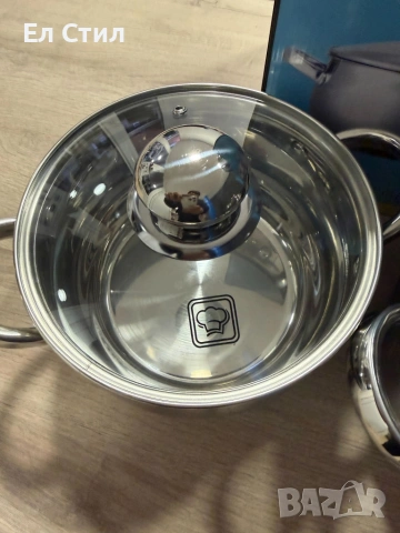 Комплект тенджери (SG-18099) – 3 броя с 5-слойно капсуловано дъно, снимка 9 - Съдове за готвене - 53574094