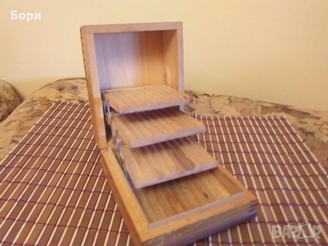 Стара дървена кутия за цигари, снимка 5 - Други ценни предмети - 27995811