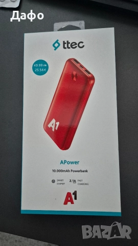 Външна батерия за зареждане APower 10000mah