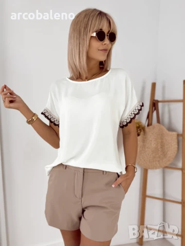 Дамска блуза с къси ръкави GENUA, 3цвята , снимка 17 - Тениски - 51022363