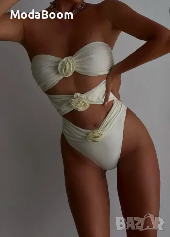 Бял цял дамски бански , снимка 3 - Бански костюми - 48866803
