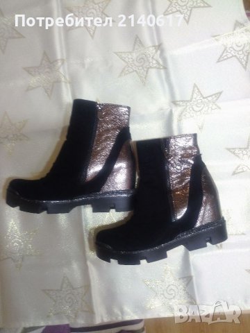 Нови боти 100% естествена кожа и велур ,N:39, снимка 6 - Дамски боти - 39836071