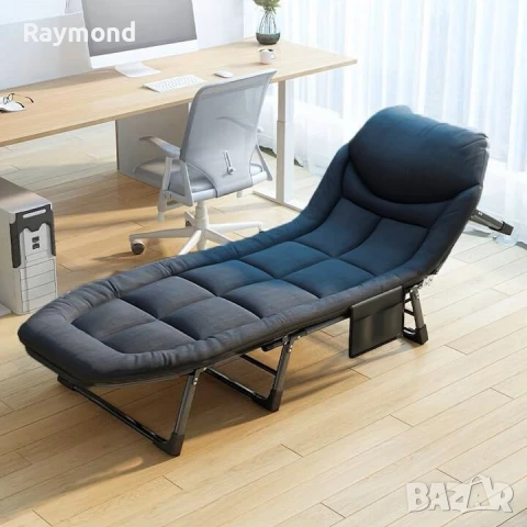 Сгъваемо походно легло с 4 крака и мек матрак, антрацит сиво, снимка 4 - Спални и легла - 50822788