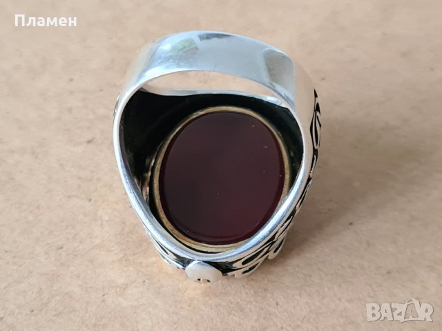 мъжки сребърен пръстен с две лица, снимка 7 - Пръстени - 35123860