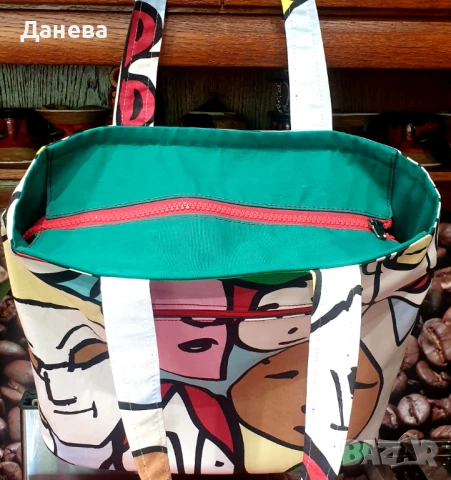 Голяма дамска чанта от плат, снимка 3 - Чанти - 50950168