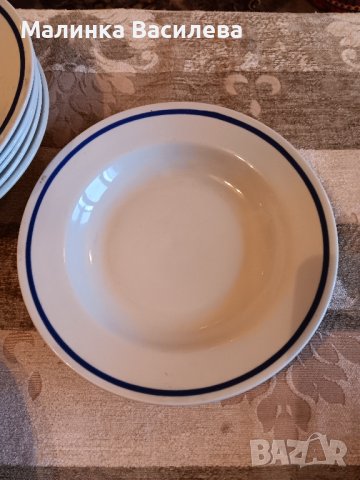 чинии със син кант , снимка 9 - Чинии - 43188400