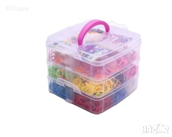 Пластмасов куфар с ластички, 4500 бр в комплекта, снимка 4 - Шноли, диадеми, ленти - 52906155
