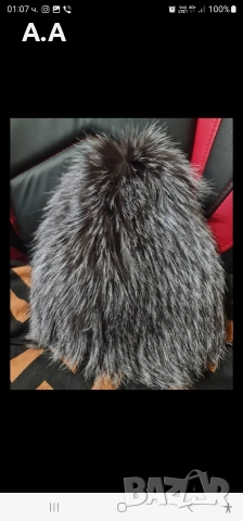 Шапка от естествен косъм-лисица