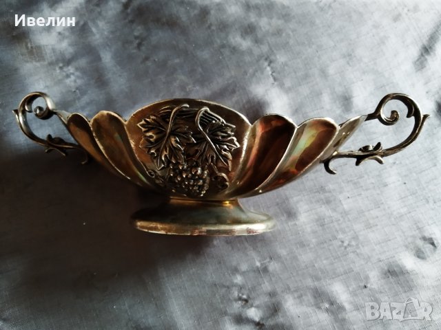 посребрена метална купа,фруктиера арт деко тип гондола, снимка 5 - Антикварни и старинни предмети - 28921631