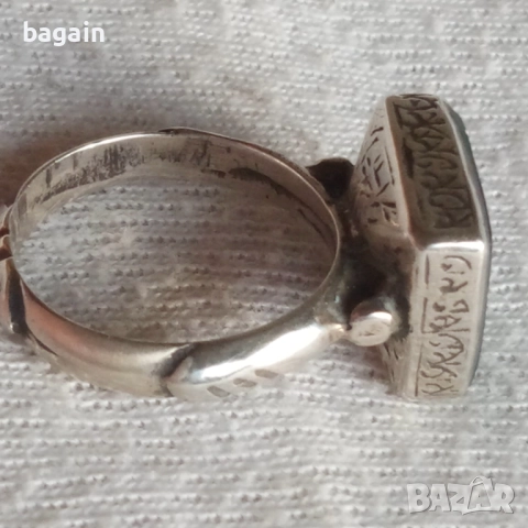Османски сребърен пръстен с гема- печат., снимка 5 - Пръстени - 52138997