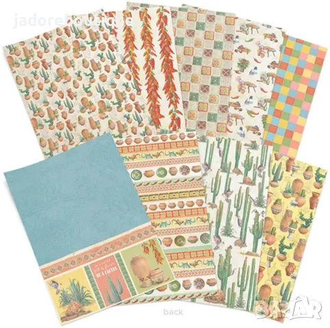 Дизайнерска двустранна хартия А4 с елементи за изрязване Sonora - Ciao Bella, снимка 2 - Други - 47339171