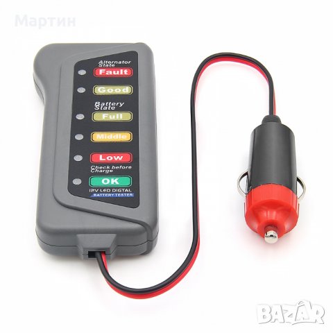 Тестер за акумулатори оловни 12V с 6 LED светлини - чрез запалка, снимка 4 - Друга електроника - 38884619
