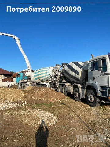 Продажба на бетон, услуга с бетоновоз и бетон помпа
