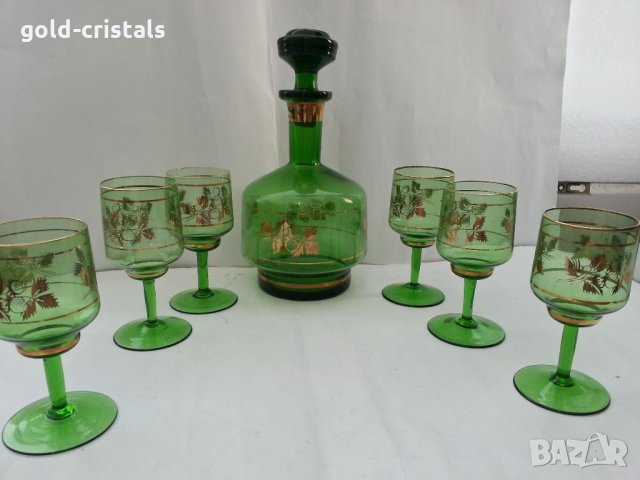 Стар сервиз цветно стъкло , снимка 9 - Антикварни и старинни предмети - 33551383