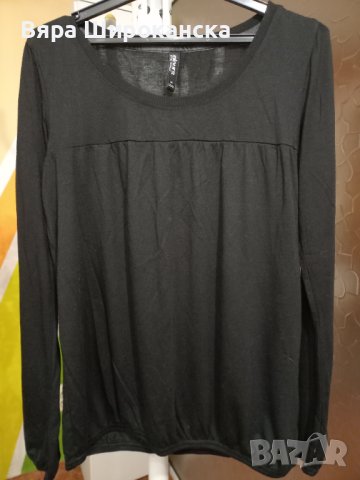 Черна блузка фино трико. Размер М. , снимка 1 - Блузи с дълъг ръкав и пуловери - 40521693