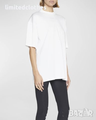 BALENCIAGA White Garde-Robe Care Label Logo Oversized Мъжка / Дамска Тениска size XS (М) и M (L), снимка 8 - Тениски - 42978941