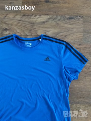  adidas blue Essential 3 Stripe - страхотна мъжка тениска, снимка 4 - Тениски - 37452857