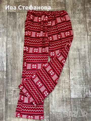 Много меко червено  полар поларени топъл висока талия ново универсален размер домашно долнище