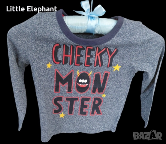 Блузка с дълъг ръкав за момченце на 2-3 год"Cheeky monster",Англия/нова