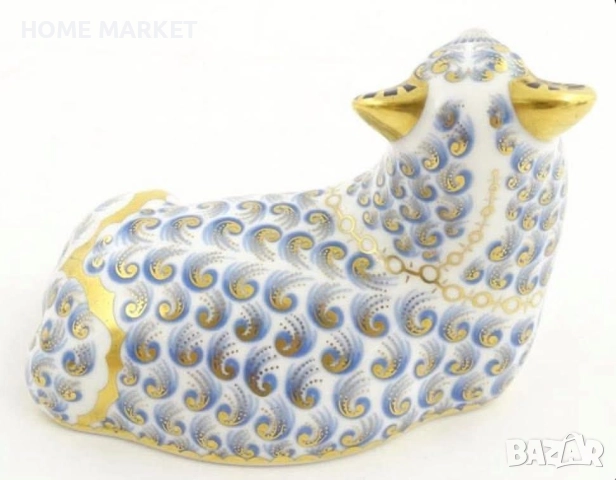 A Royal Crown Derby England  paperweight modelled as a ram/  Circa 1988 - великолепие в злато , снимка 7 - Антикварни и старинни предмети - 52669197