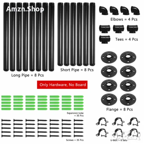 Индустриален рафт винтидж тръбна етажерка библиотека в Vintage Рустик стил, снимка 4 - Етажерки - 47708906
