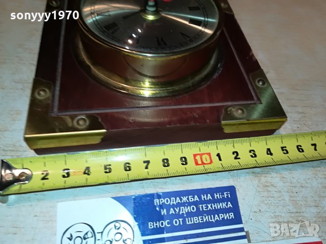 clock-made in germany-мед/месинг/дърво 2206211141, снимка 5 - Антикварни и старинни предмети - 33296611