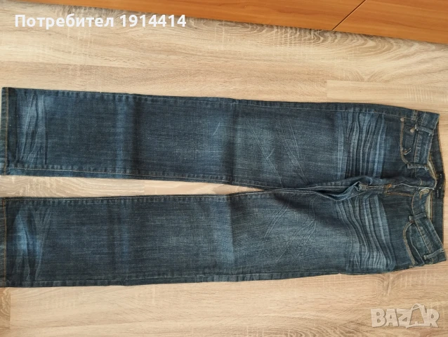 Дънки с уникална кожена апликация, снимка 4 - Дънки - 50591317