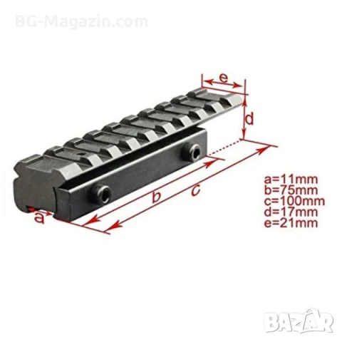 Стойка пикатини уивър база за въздушна ловна пушка въздушна оптика бързомер прицел адаптер прицел, снимка 6 - Оборудване и аксесоари за оръжия - 51092273