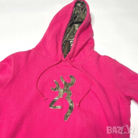 Browning Buckmark Hoodie Оригинален Суичър Ватиран Подплата Полар Като Нов (L), снимка 4 - Суичъри - 38737720
